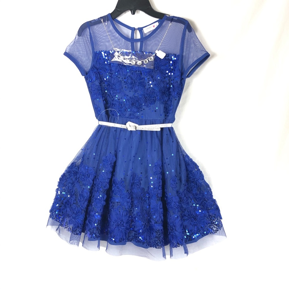 Beautees Girl Dress w/ Belt & Necklace